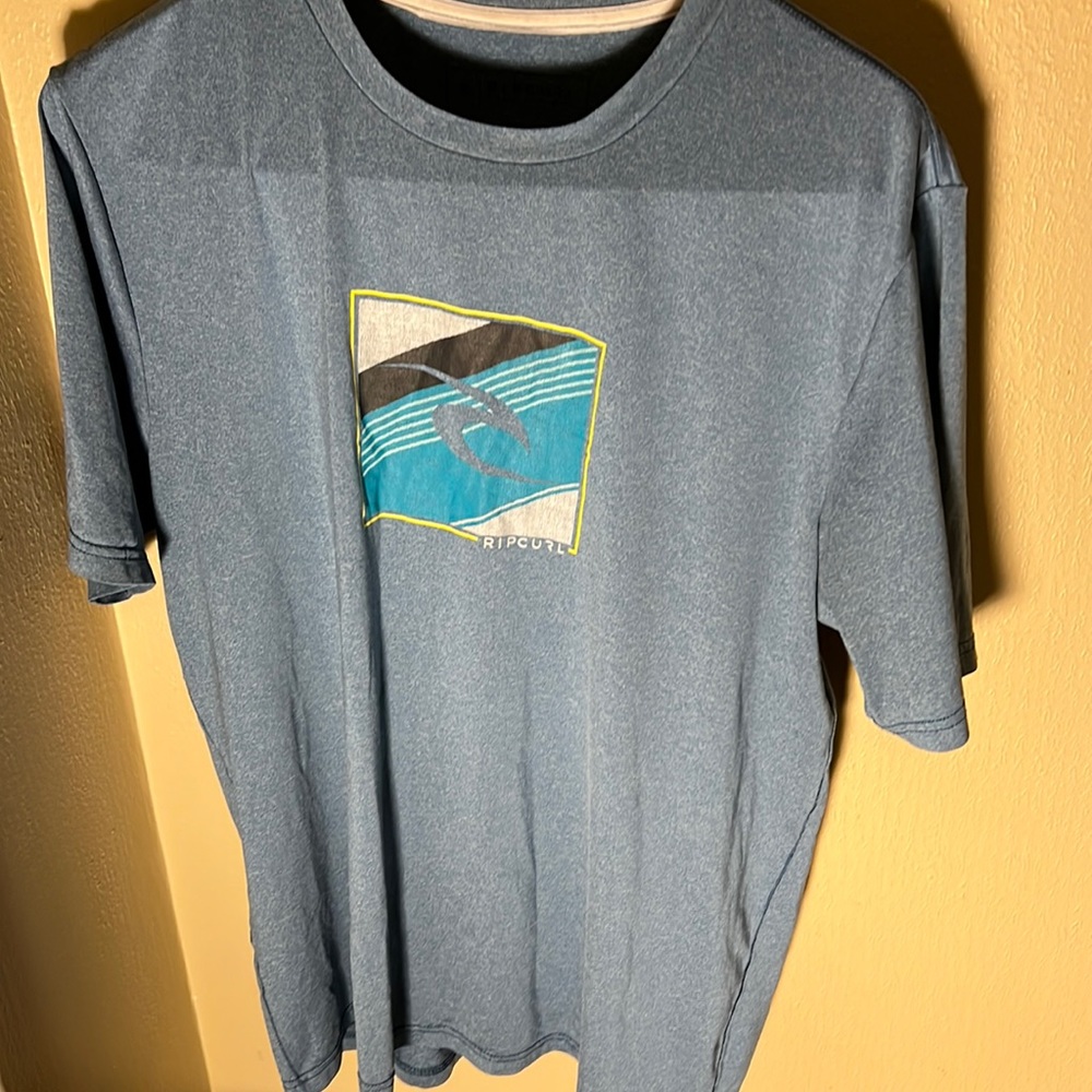 Rip Curl Mens SS Icon Rash Guard UPF Protection Color Blue Size Large